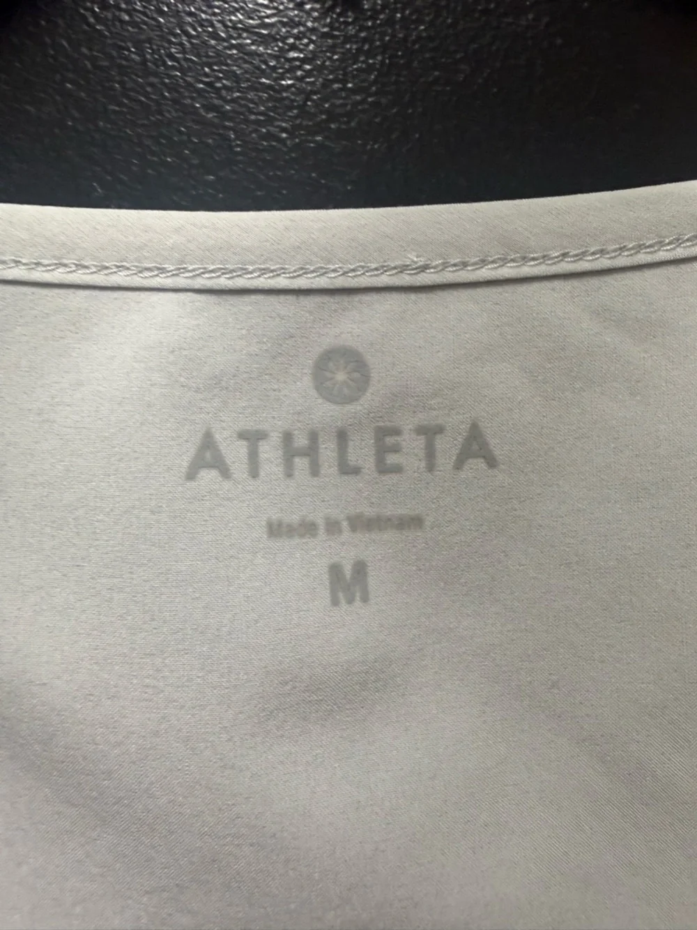 Athleta White Gray Sleeveless Drawstring Waist Dress Medium - Picture 2 of 4